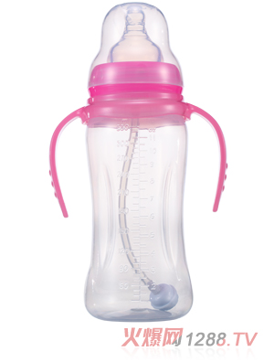 媽媽易330毫升PP全自動雙柄寬口多邊形奶瓶