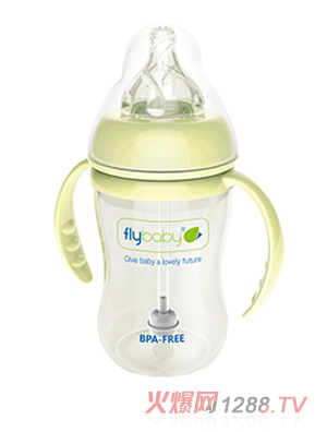飛樂比寬口玻璃雙柄小奶瓶120ml