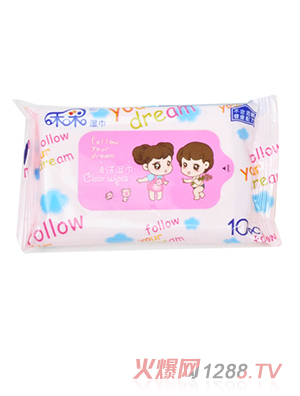 禾采10片啟封嬰兒清潔濕巾（粉色）