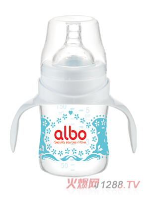 愛(ài)樂(lè)寶150ml寬口晶鉆玻璃奶白