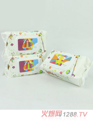 佑倍韓國進口嬰兒濕巾72片帶蓋