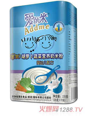愛(ài)的米嬰幼兒胡蘿卜蔬菜奶米粉 225g