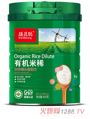 膳貝聰有機米稀（加鐵猴頭菇配方）450聽