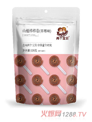 兩個寶貝山楂棒棒卷袋裝 草莓味