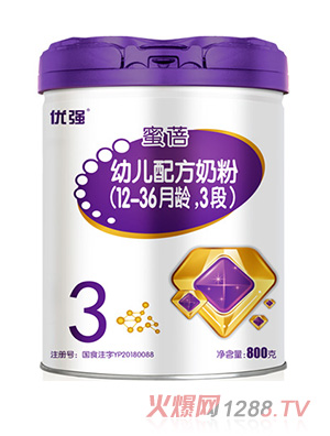 圣元優(yōu)強蜜蓓幼兒配方奶粉（12-36月齡，3段）800g