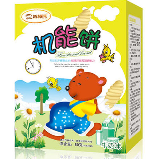 智慧熊機(jī)能餅牛奶味